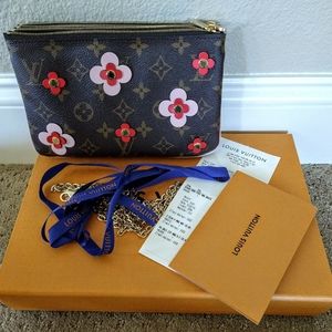 SOLD!  New LOUIS VUITTON Blooming Flowers Double Zip Monogram Pochette Ltd Ed
